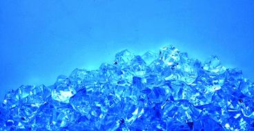 photo of ice crystals on a blue background