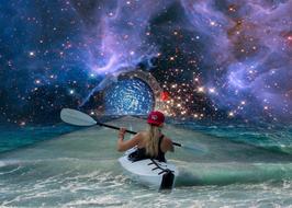 Heaven's gate girl on a boat
