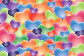 banner of painted multi-colored hearts
