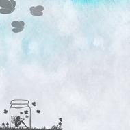 silhouette of elf in cosed jar, fantasy background