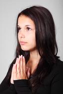 portrait of a praying girl