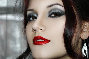 portrait of femme fatale with red lips