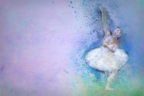 ballerina at pastel colored background, drawing