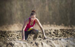 girl and hurdle race