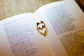 Engagement Rings on open book