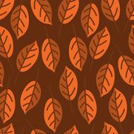 seamless pattern, orange and brown leaves