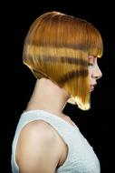 profile portrait of a girl with a model hairstyle