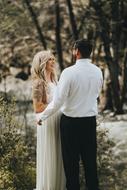 Woman and Man outdoor, wedding couple