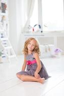 Girl Sitting white red