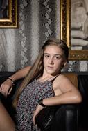 Portrait of the woman on the sofa
