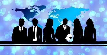 businessmen team group drawing