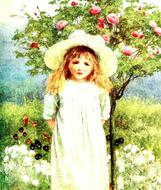 little girl in victorian picture