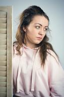 attractive woman with sad emotions