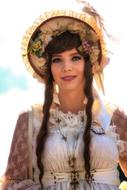 photo of a girl in a traditional Bavarian costume