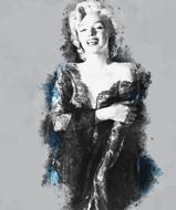 black and white portrait of the sex symbol of America Marilyn Monroe