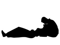 silhouette of a relaxing couple