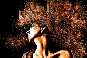 abstract photo of woman hair wild head