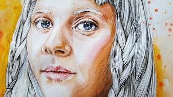 watercolor painting of a woman