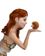 graphic woman with hedgehog
