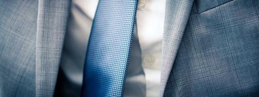 Blue suit with the blue tie