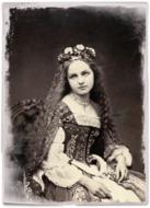 vintage photo of a girl in a medieval dress