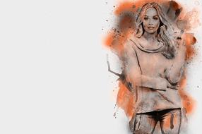 digital orange-brown image of a blonde