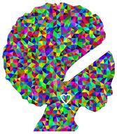 profile portrait of a woman in prismatic pattern
