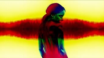 abstract painting with a woman