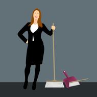 cleaning businesswoman