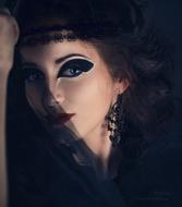 photo portrait of a girl with gothic makeup