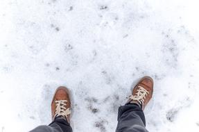 feet on Winter Snow Frost