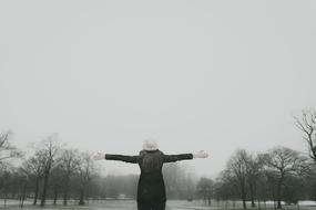 back view of Girl at Winter