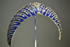 blue tiara with diamonds