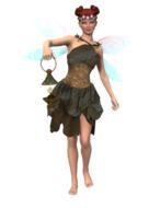 friendly winged woman, fairytale character, 3d render