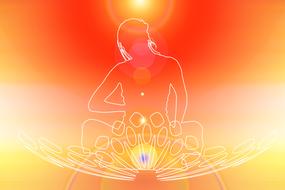 meditation womanâs silhouette
