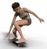 teenager skateboard 3d drawing