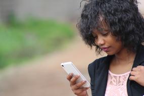 closeup view of Phone Female Lady