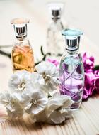 Perfume Bottle Glass and flowers