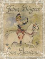 vintage french stamp, girl on horse in the circus
