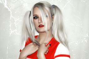 portrait of a girl in red