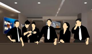 businessmen and woman economy drawing