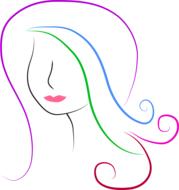 silhouette hair lady drawing