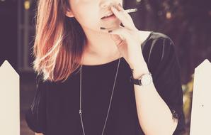 Person Young Woman smoking