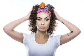 stylish girl with creative hairstyle