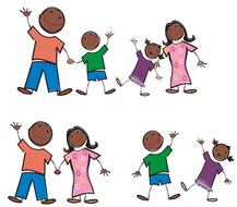african american family as funny figurines