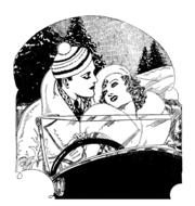 collage, romantic couple 1920s, black and white