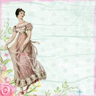 edwardian drawing, young girl, background