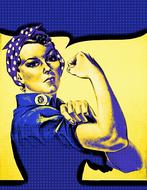 retro drawing of girl power