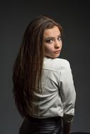 young model in white shirt