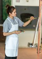 woman artist at work